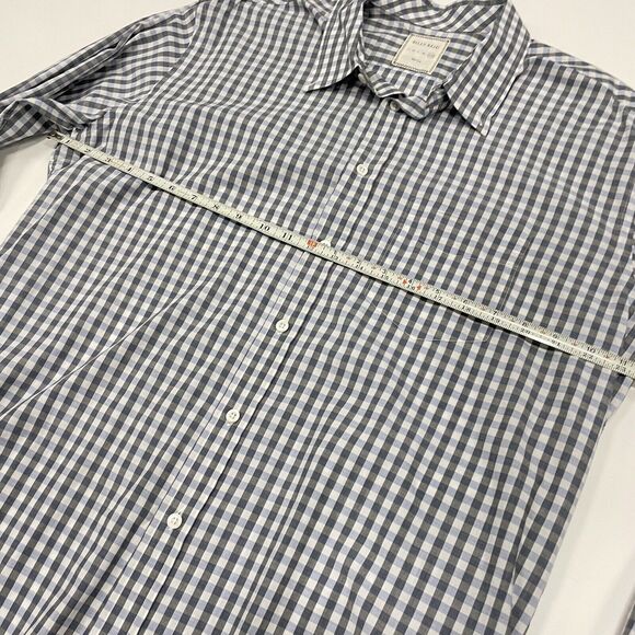 Billy Reid Men's Dress Shirt Italy Blue Gray Check Button Up Plaid Size XXL - Picture 4 of 7